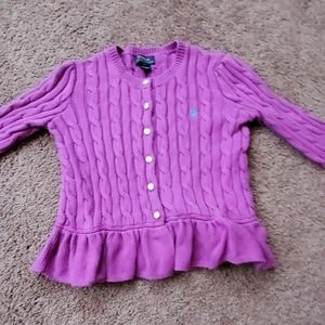 Polo Ralph Lauren girls cableknit peplum sweater